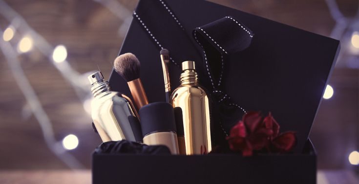 beautiful black make up packaging box